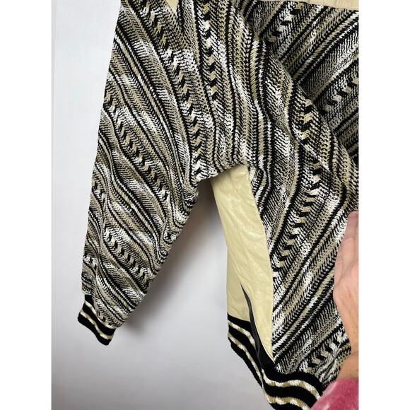 Vintage Coogi Style Sweater Size Large 90's 3D Textured Leather Knit Pullover - Picture 12 of 15